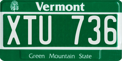 VT license plate XTU736