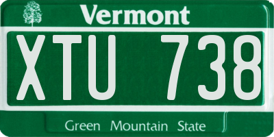 VT license plate XTU738
