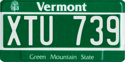 VT license plate XTU739