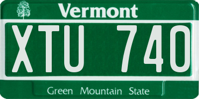 VT license plate XTU740