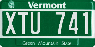 VT license plate XTU741