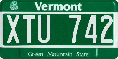 VT license plate XTU742