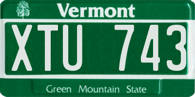 VT license plate XTU743