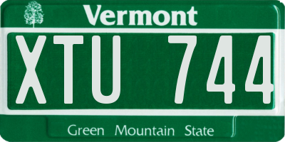 VT license plate XTU744