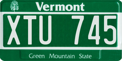VT license plate XTU745