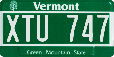 VT license plate XTU747