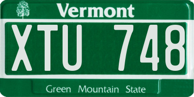 VT license plate XTU748