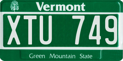 VT license plate XTU749