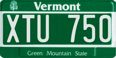 VT license plate XTU750