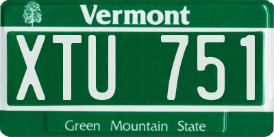 VT license plate XTU751