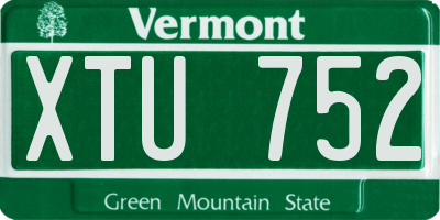 VT license plate XTU752