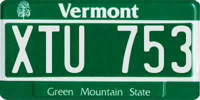 VT license plate XTU753