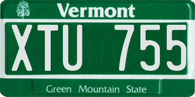 VT license plate XTU755