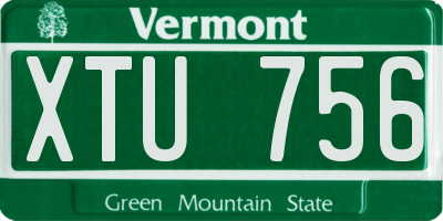 VT license plate XTU756