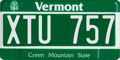VT license plate XTU757