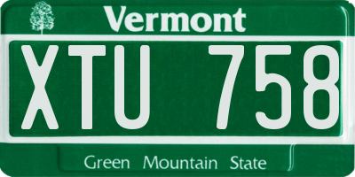 VT license plate XTU758