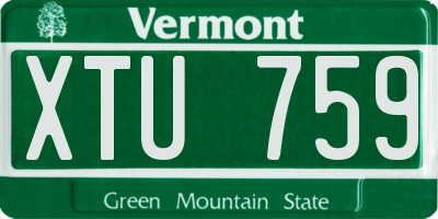VT license plate XTU759
