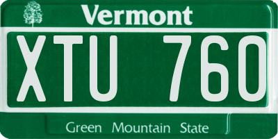 VT license plate XTU760