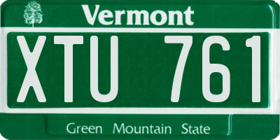 VT license plate XTU761