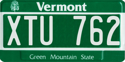 VT license plate XTU762