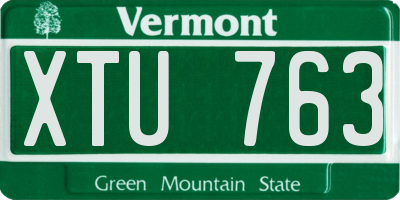 VT license plate XTU763