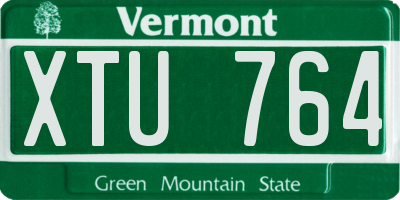 VT license plate XTU764