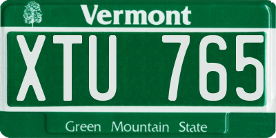 VT license plate XTU765