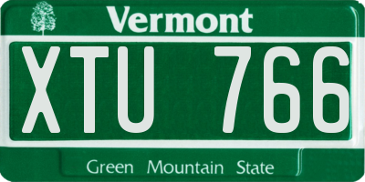 VT license plate XTU766