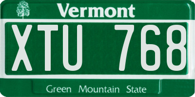 VT license plate XTU768