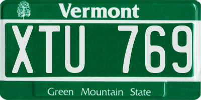 VT license plate XTU769
