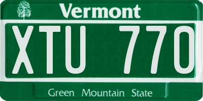VT license plate XTU770