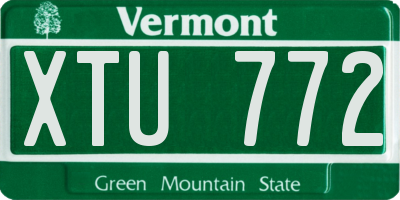 VT license plate XTU772