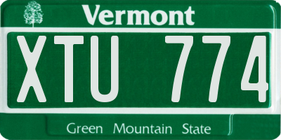VT license plate XTU774