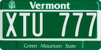 VT license plate XTU777