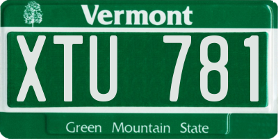 VT license plate XTU781