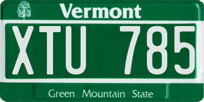 VT license plate XTU785
