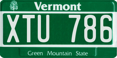 VT license plate XTU786
