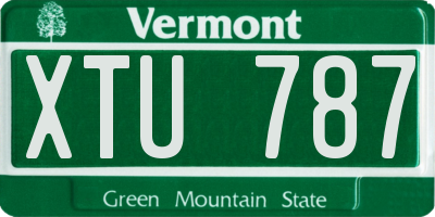 VT license plate XTU787