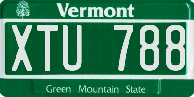 VT license plate XTU788