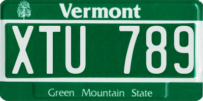 VT license plate XTU789