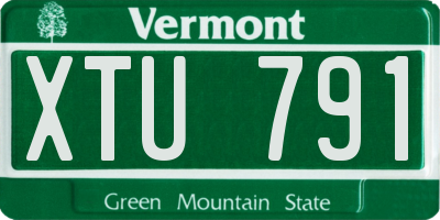 VT license plate XTU791