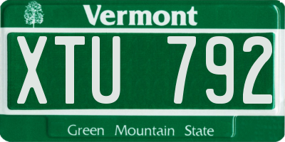 VT license plate XTU792