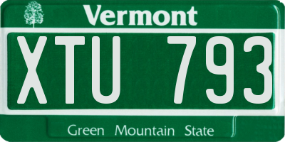 VT license plate XTU793