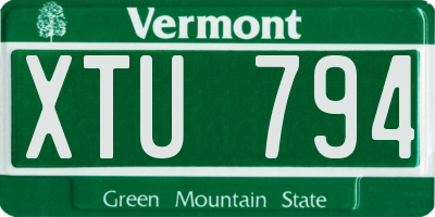 VT license plate XTU794