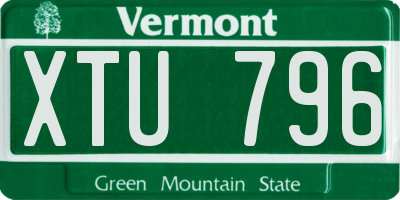 VT license plate XTU796