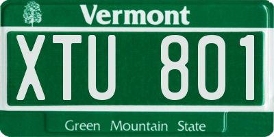 VT license plate XTU801