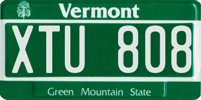 VT license plate XTU808