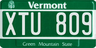 VT license plate XTU809