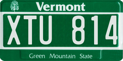 VT license plate XTU814
