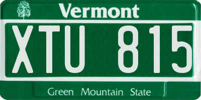 VT license plate XTU815